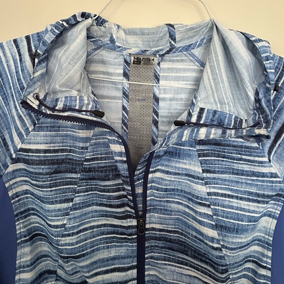 Marmot Wmns M Full Zip lightweight rain jacket Windbreaker Outdoor Hiking Blue - Picture 4 of 14